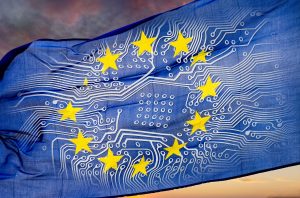 Europafahne mit Chipdesign
